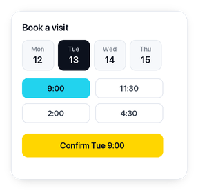 Online booking widget